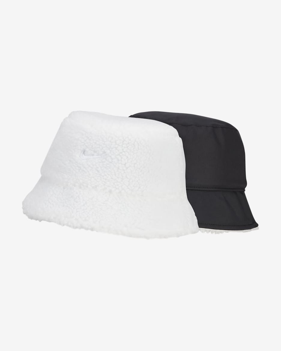 【ナイキ】Nike NSW Reversible Fleece Bucket Hat Black NIKE Reversible Fleece Bucket Hat DV3165 010 - Shiekh